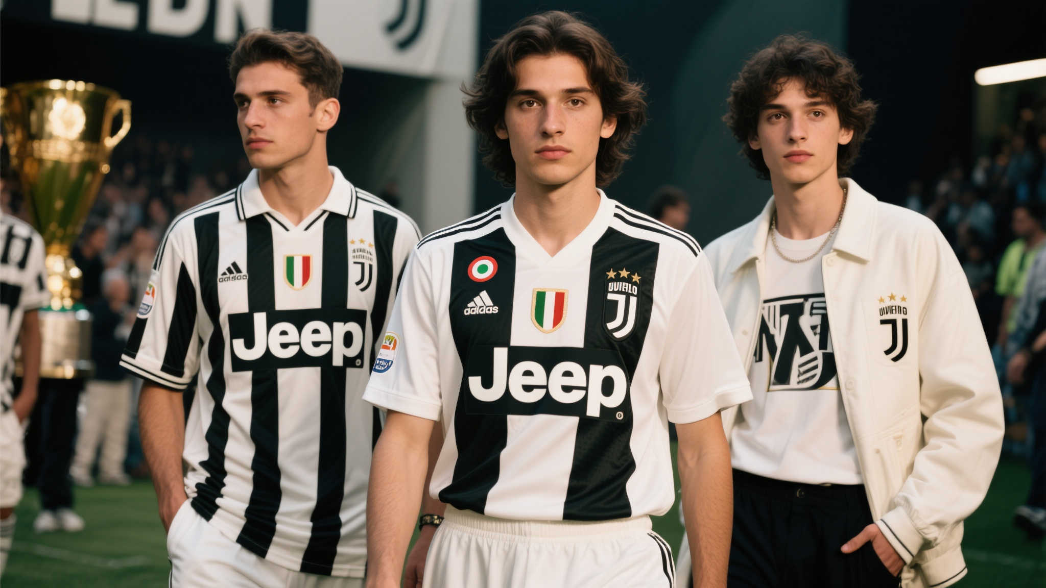 博格巴与约罗、梅努同框合影,尤文复古球衣成亮点